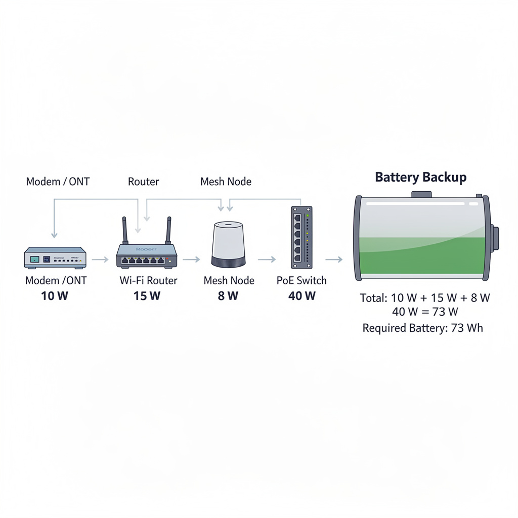 Power budget for keep wifi on during power outage portable power station
