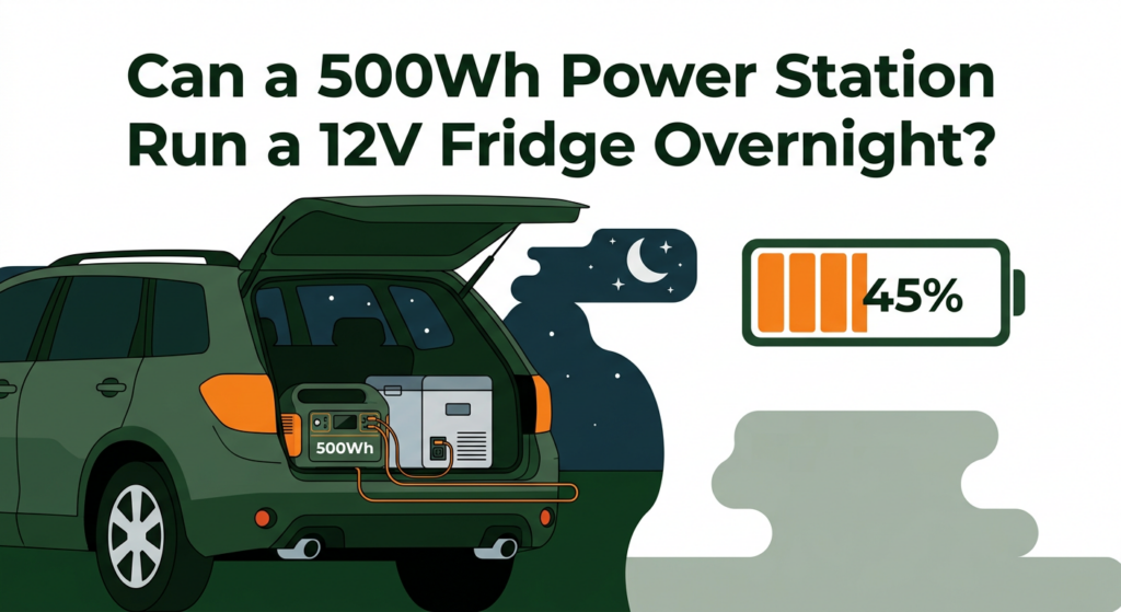 can a 500wh power station run a 12v fridge overnight - 500Wh station powering 12V fridge overnight test