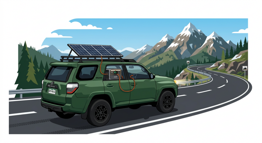 how to charge a portable power station while driving an suv