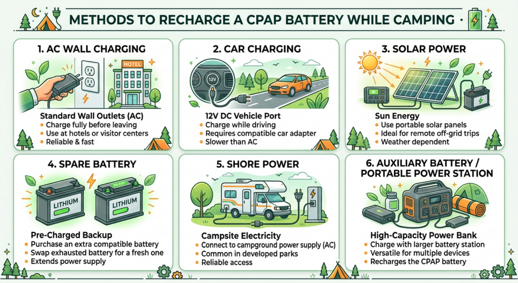 how to recharge a CPAP battery while camping methods chart