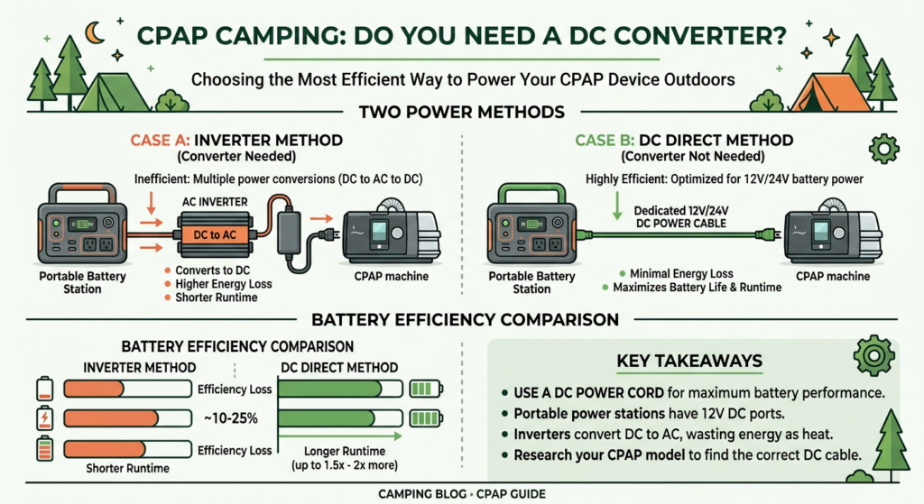 do you need a DC converter for CPAP camping efficiency chart