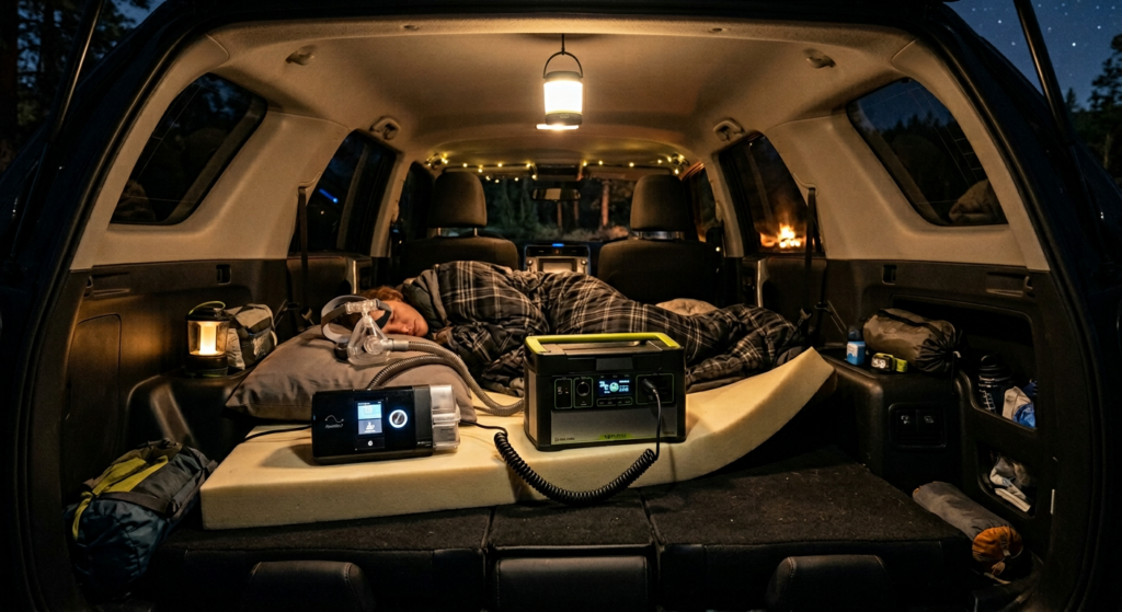 do you need a DC converter for CPAP camping SUV camping setup