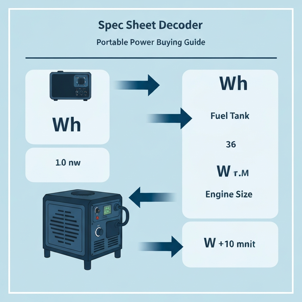 A visual guide to understanding specs in a portable power station buying guide.