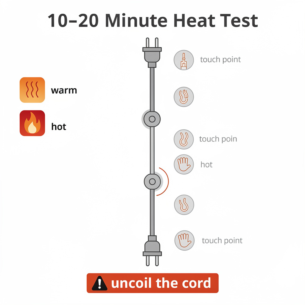 portable power station extension cord safety heat check