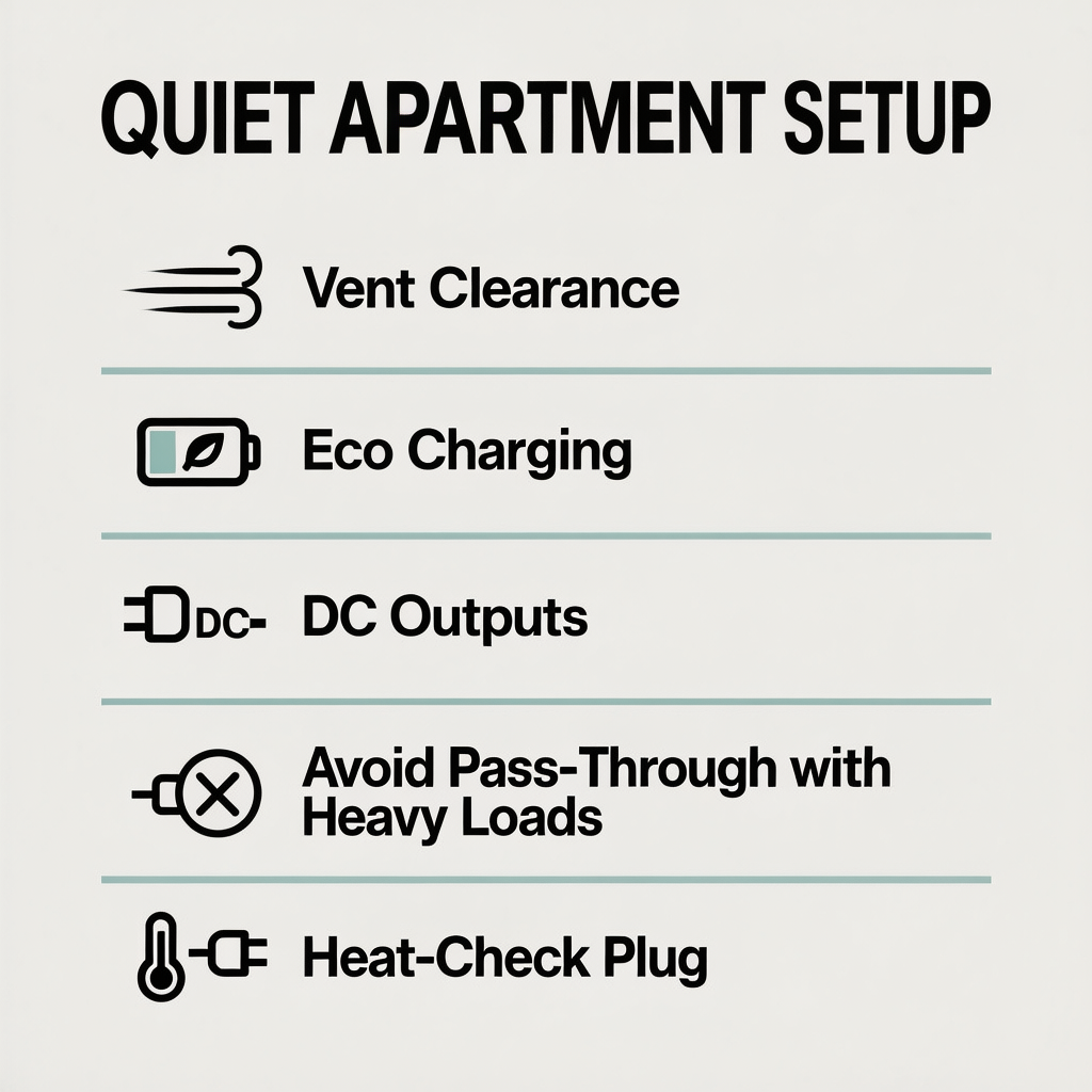 portable power station noise heat apartment checklist