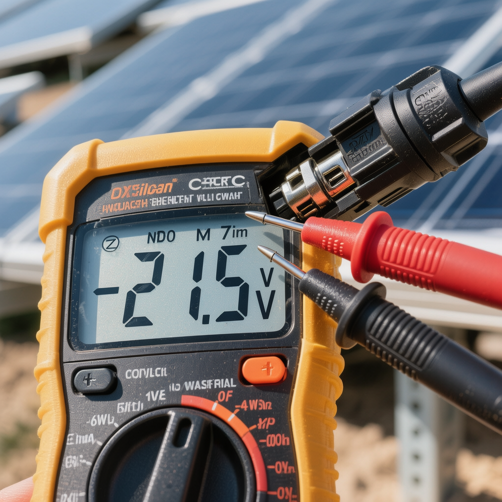 Checking reverse polarity with a multimeter to fix a portable power station not charging solar
