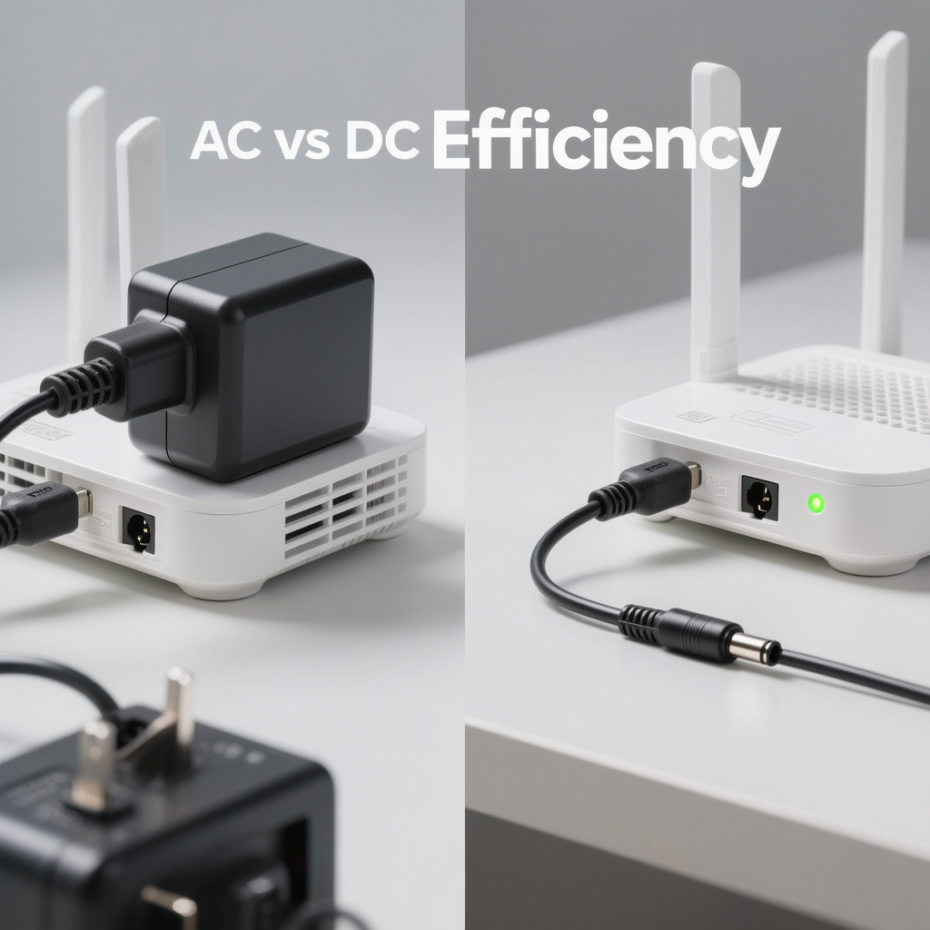 Comparison of AC adapter vs DC cable for maximizing portable power station wifi router runtime