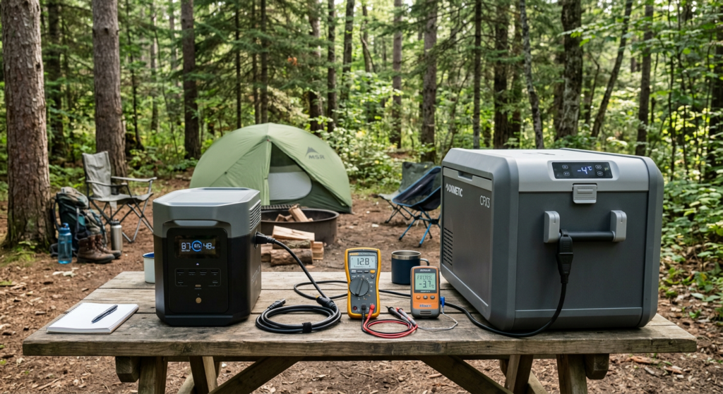 How long will a portable power station run a 12v fridge overnight tested with Anker SOLIX in an SUV