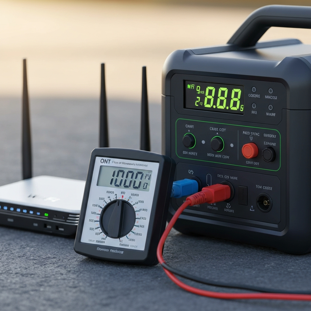 Measuring wattage to calculate portable power station wifi router runtime for both modem and router