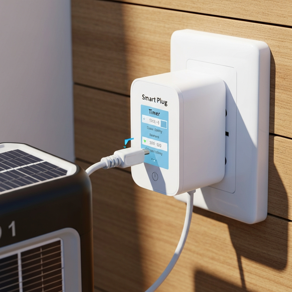 Using a smart plug allows you to safely leave a solar generator plugged in all the time by cycling power